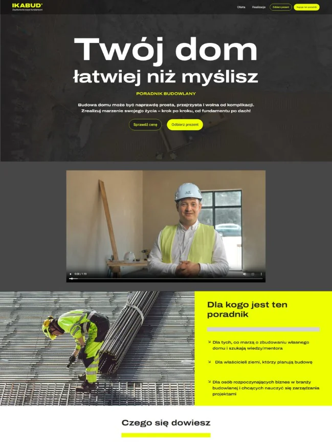 IKABUD — strona sprzedażowa, hero