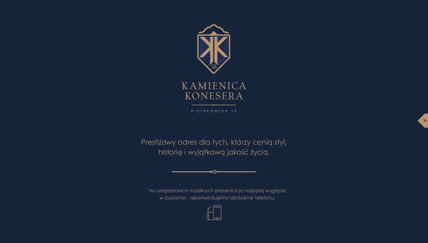 Kamienica Konesera — prezentacja, strona tytułowa