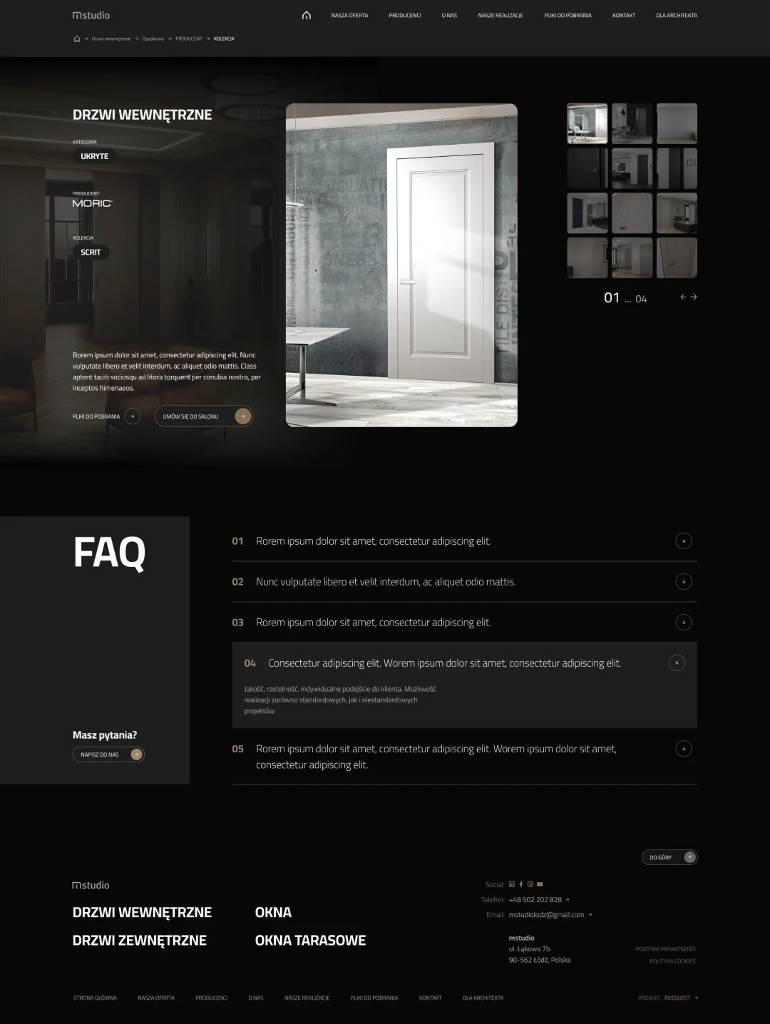 MStudio — strona internetowa, katalog producentów